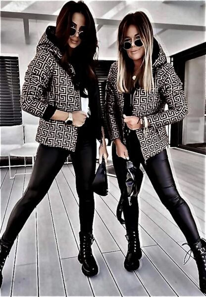 Winter coat black & white
