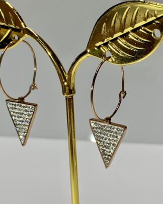 Γυναικεία Σκουλαρίκια με swarovski από ατσάλι επιχρυσωμένα