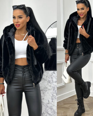 Jacket μαύρο με γούνα