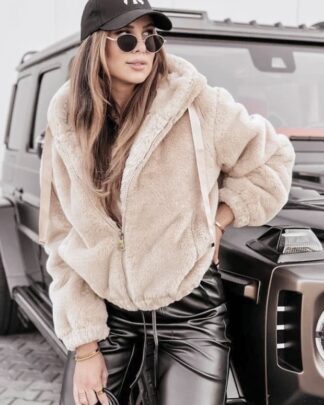 Jacket εκρού με γούνα